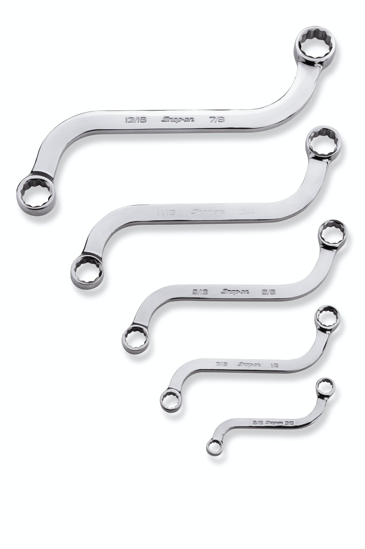 5 pc 12-Point SAE Flank Drive® S-Shaped Box Wrench Set (5/16-7/8 5 pc 12-Point SAE Flank Drive® S-Shaped Box Wrench Set (5/16-7/8